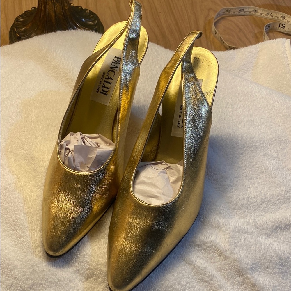 Pancaldi Gold Women's sling back Heels